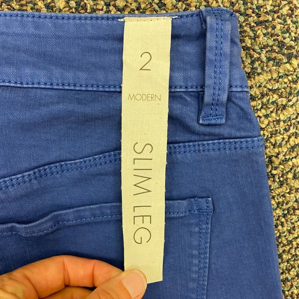 New ann Taylor‎ cornflower blue modern slim leg jeans - Picture 6 of 8